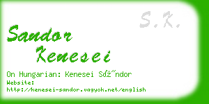 sandor kenesei business card